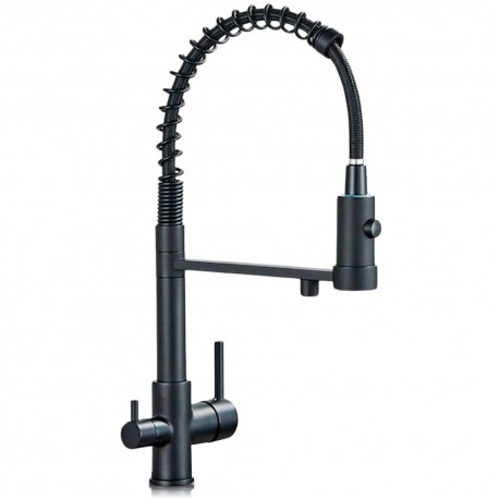 Robinet Osmoseur 3 Voies Mitigeur Evier Cuisine avec Douchette Douchette  Robinet Cuisine Robinet D'evier d'eau Potable Mitigeur D'evier 3 Voies Pour  Purificateur d'eau à Filtre,Noir : : Bricolage