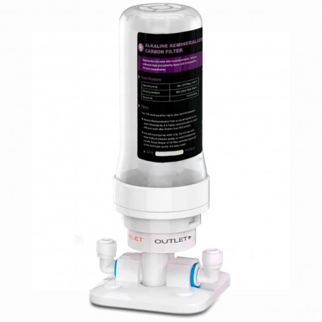 Post-filtre à eau en ligne pour systèmes d'osmose inverse avec reminéralisation alcaline