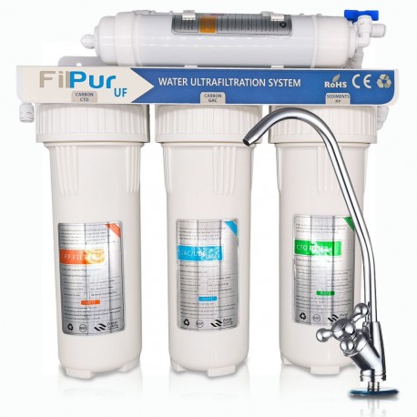 Système de Filtration d'Eau UF – 5 Étapes, Compact et Sans Rejet