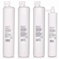 Kit de 4 filtres de rechange pour osmose inverse, marque Green Filter, type CS, avec post-filtre CS